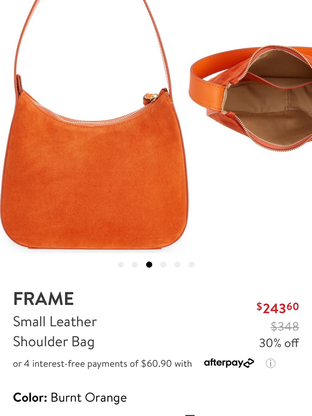 Frame Great Condition Denim Orange Suede Shoulder Bag